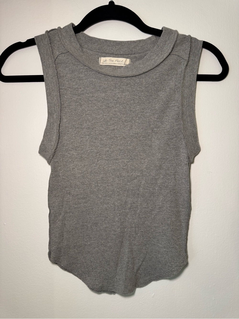 Free People Ribbed Gray Crewneck Tank